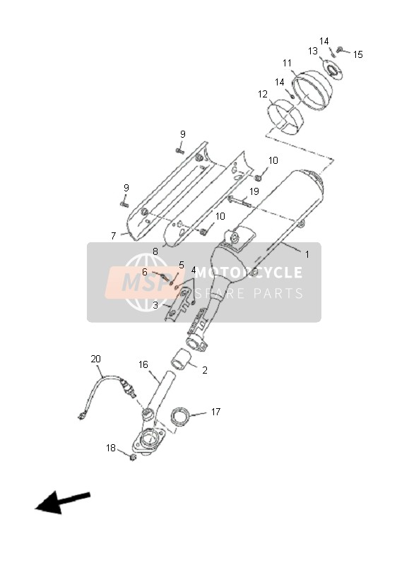 Yamaha YP125R X-MAX 2010 Exhaust for a 2010 Yamaha YP125R X-MAX